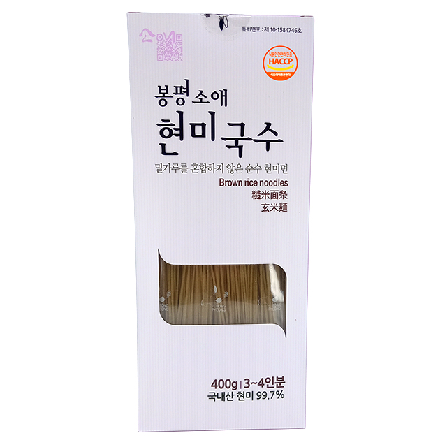 봉평영농조합법인,소애99.7%현미국수400g*24ea*1box